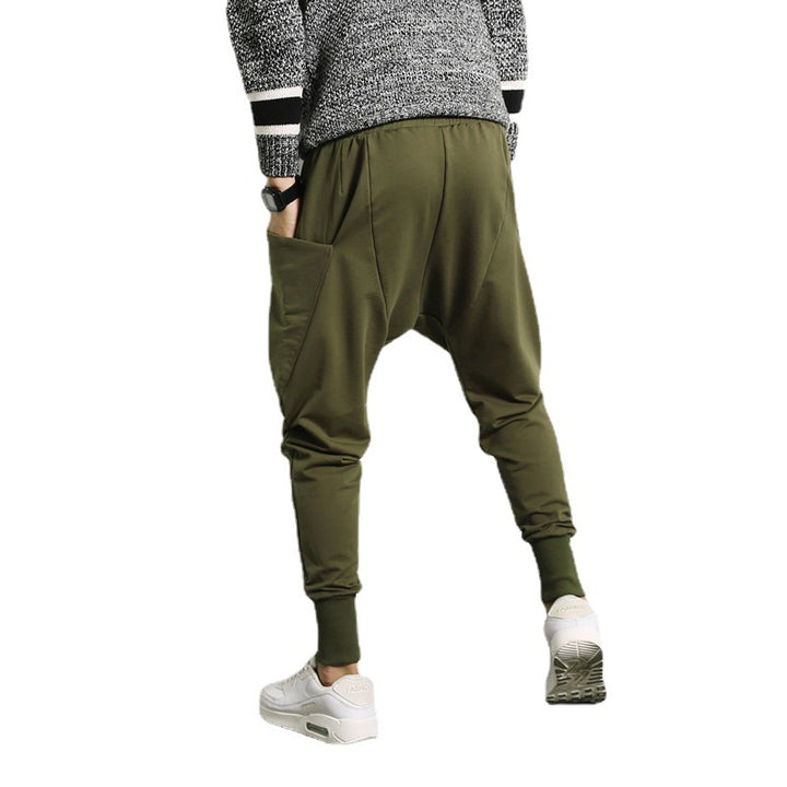 Men's loose harem joggers with a low crotch, tapered cuffs, and drawstring Mune Fashion