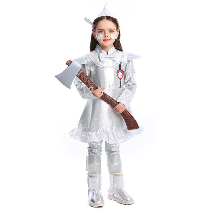 Girl costume as Silver Lumberjack with detailed accessories Mune Fashion