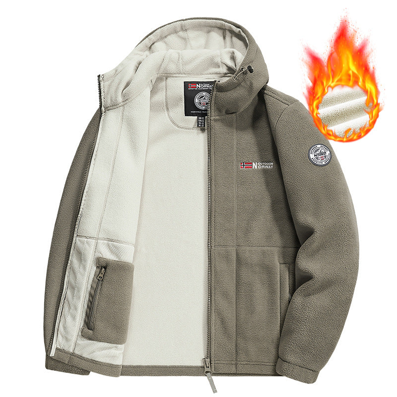 Men's fleece jacket with practical collar protection Mune Fashion
