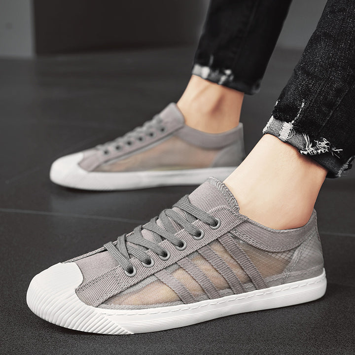 Men's breathable low-top sneakers with transparent mesh inserts Mune Fashion