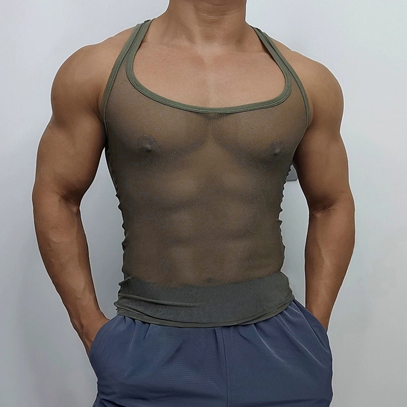 Unisex nan breathable mesh top with sporty back piece and elastic hem Mune Fashion