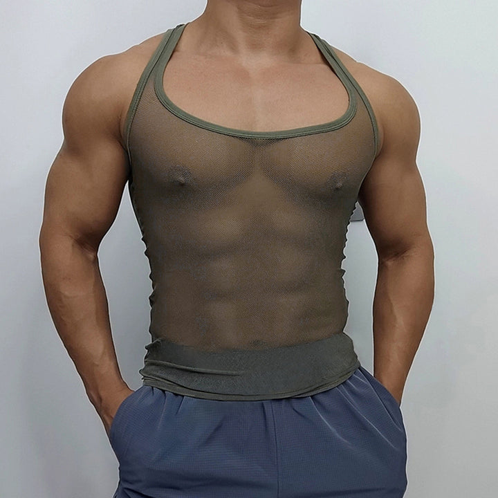 Unisex nan breathable mesh top with sporty back piece and elastic hem Mune Fashion