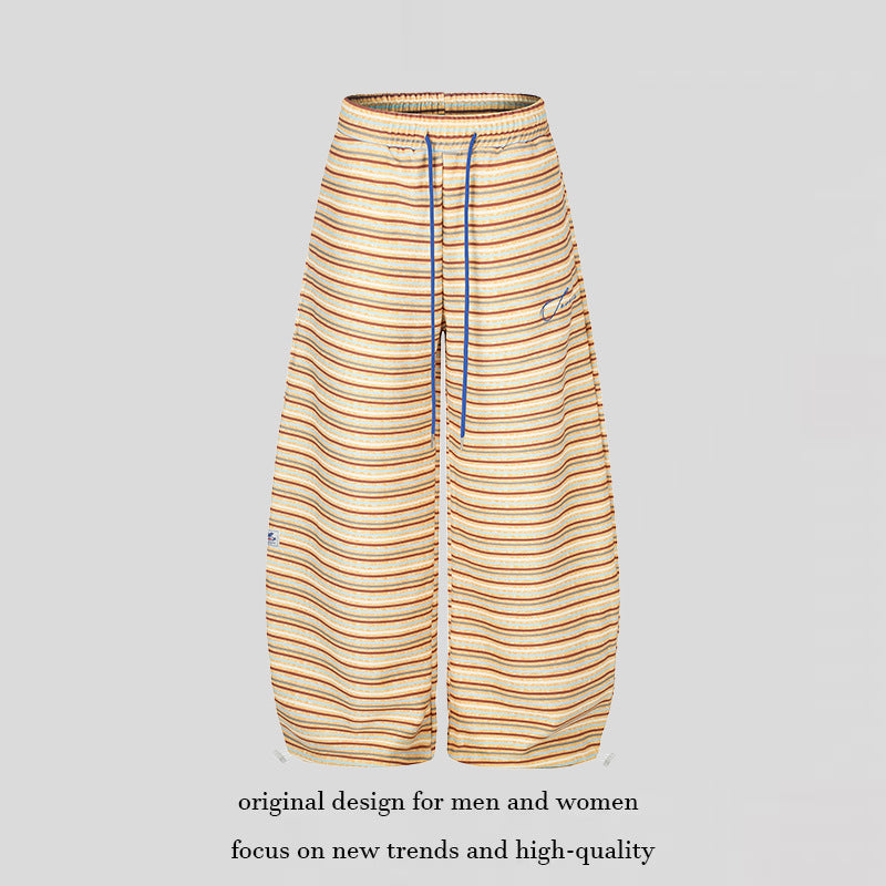 Women's Wide Palazzo Lounge Pants with Drawstring Waist and Adjustable Hem Cords Mune Fashion