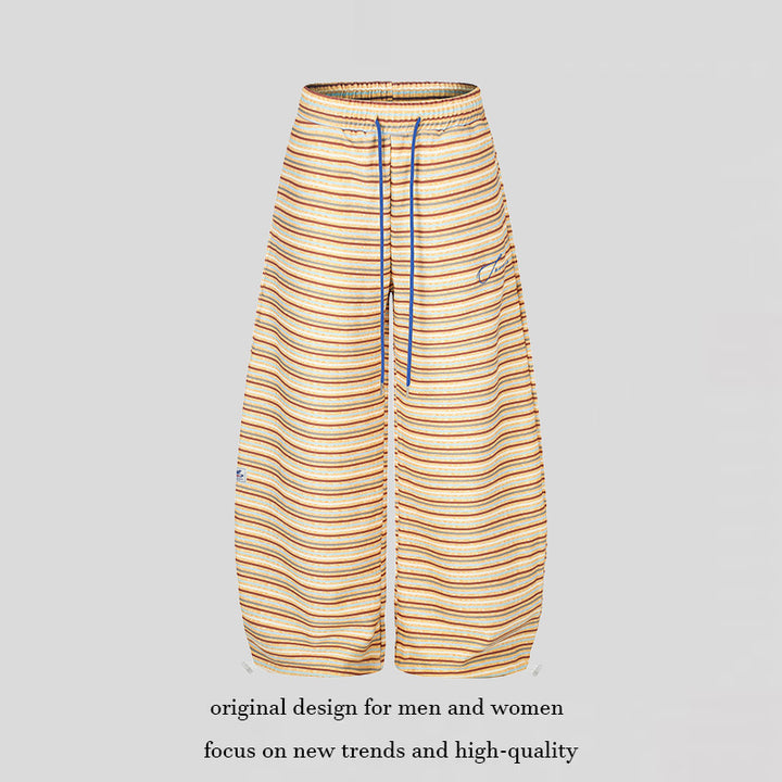 Women's Wide Palazzo Lounge Pants with Drawstring Waist and Adjustable Hem Cords Mune Fashion