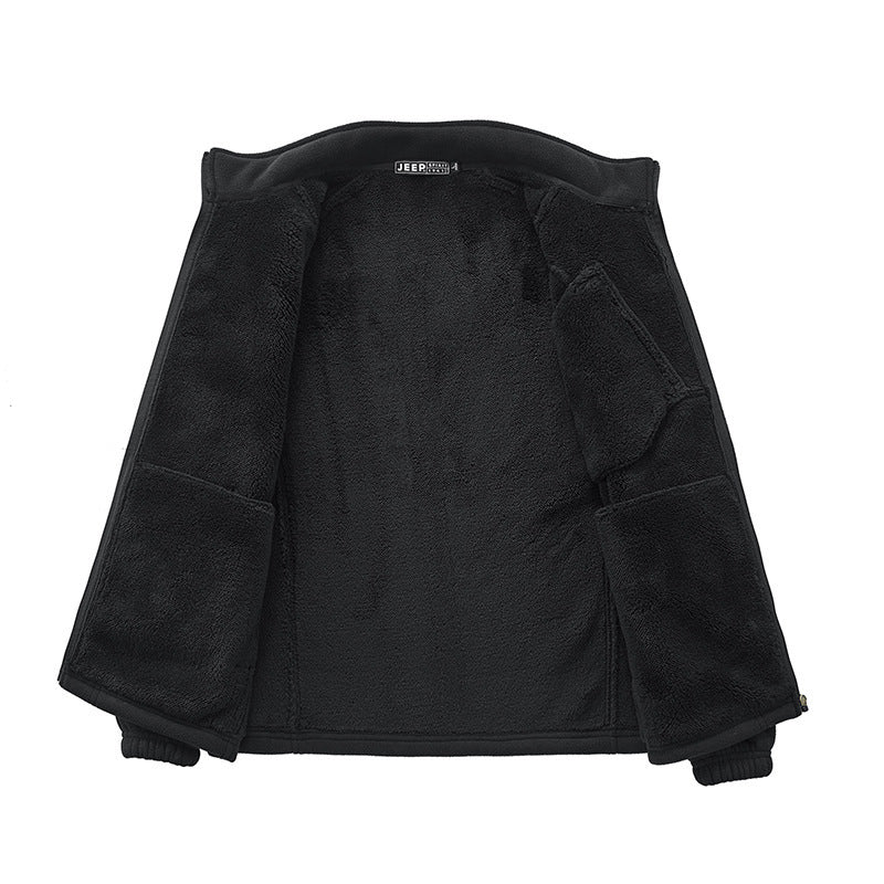 Men's thermal fleece jacket with Sherpa lining, stand-up collar and zippered pockets Mune Fashion