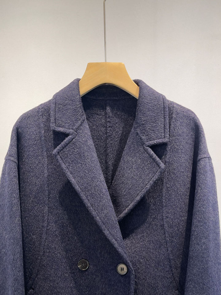 Women's tailored fleece double-breasted coat Mune Fashion