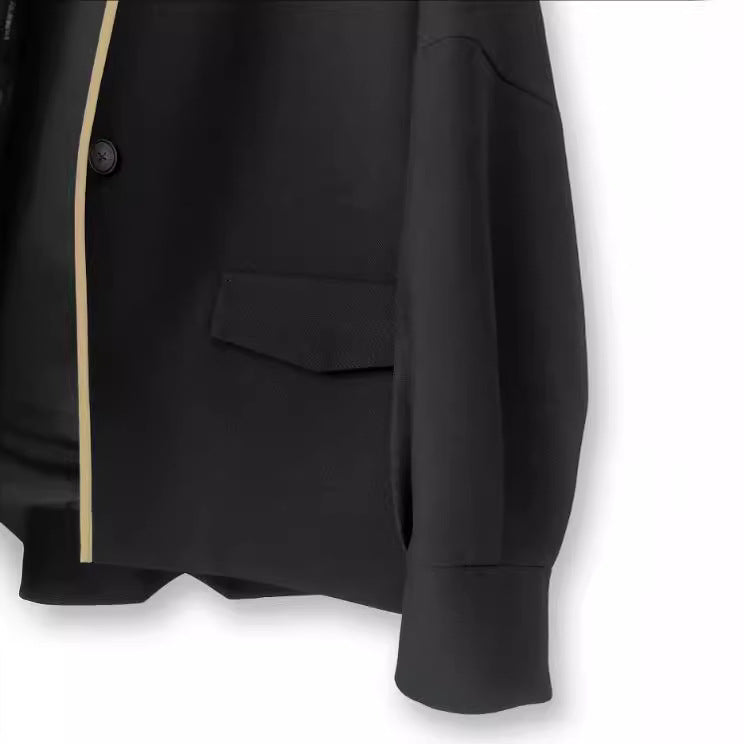 Women's Fashionable Blazer Jacket with Elegant Piping Mune Fashion