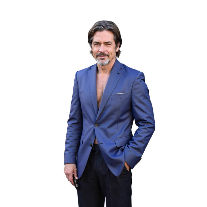 Men's tailored business blazer made of stretch fabric with chest pocket and slim silhouette Mune Fashion