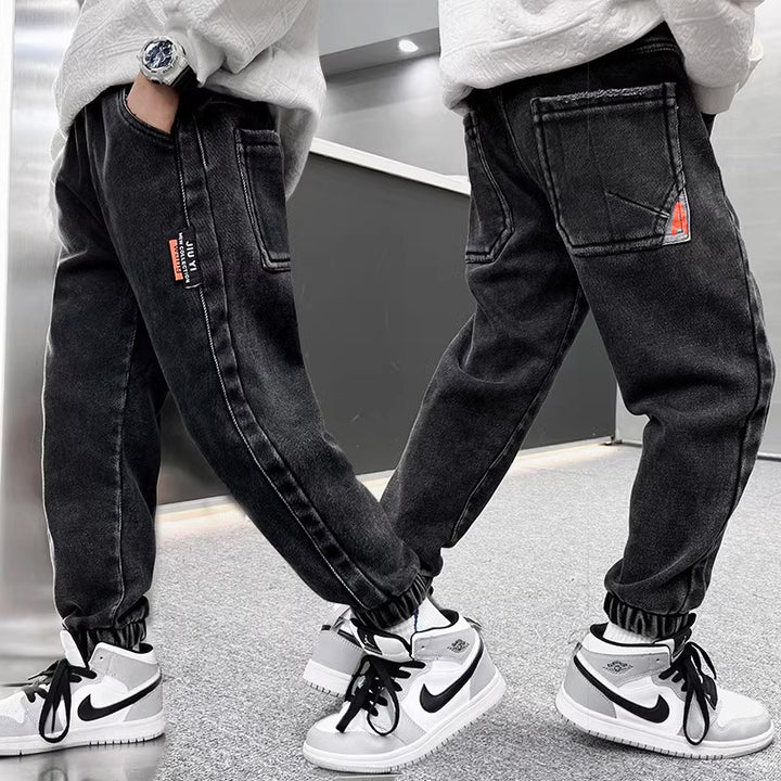 Men's casual fleece jeans with warming inner lining Mune Fashion