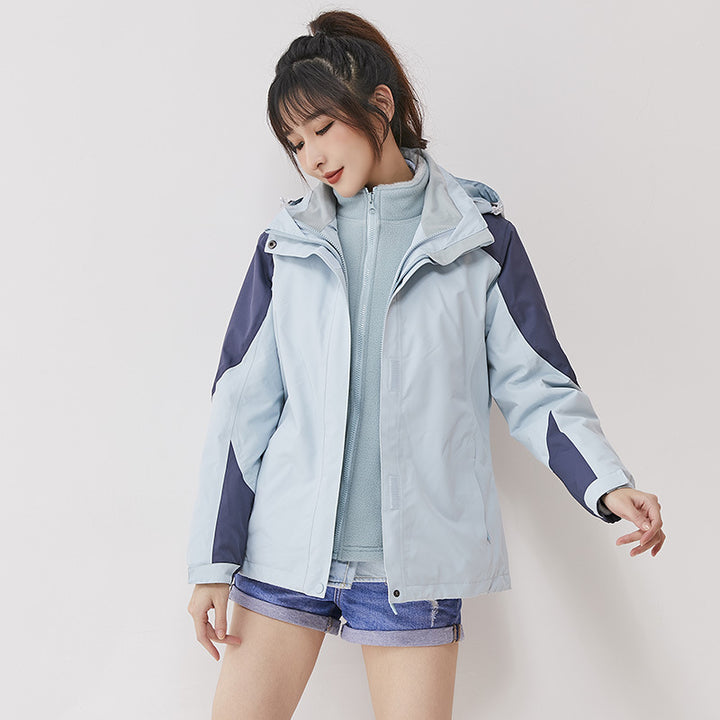Women double-layer outdoor jacket with removable fleece inner jacket and windproof membrane Mune Fashion