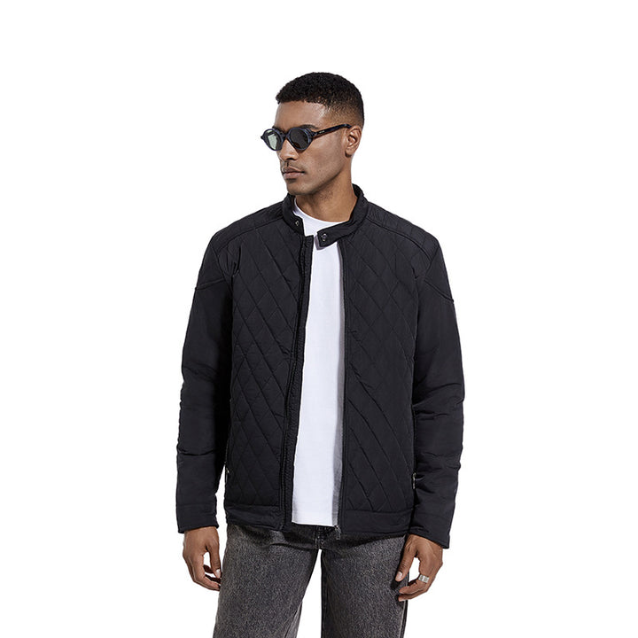 Men's quilted lightweight transitional jacket with stand-up collar Mune Fashion