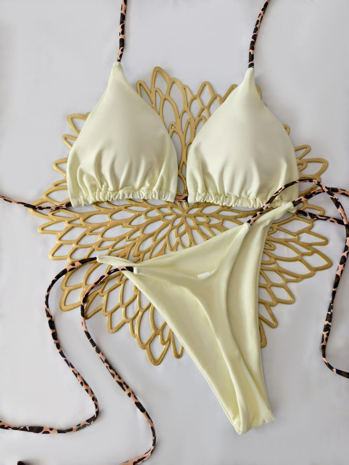 Women's bikini set with trendy animal print and fashionable bow detail Mune Fashion