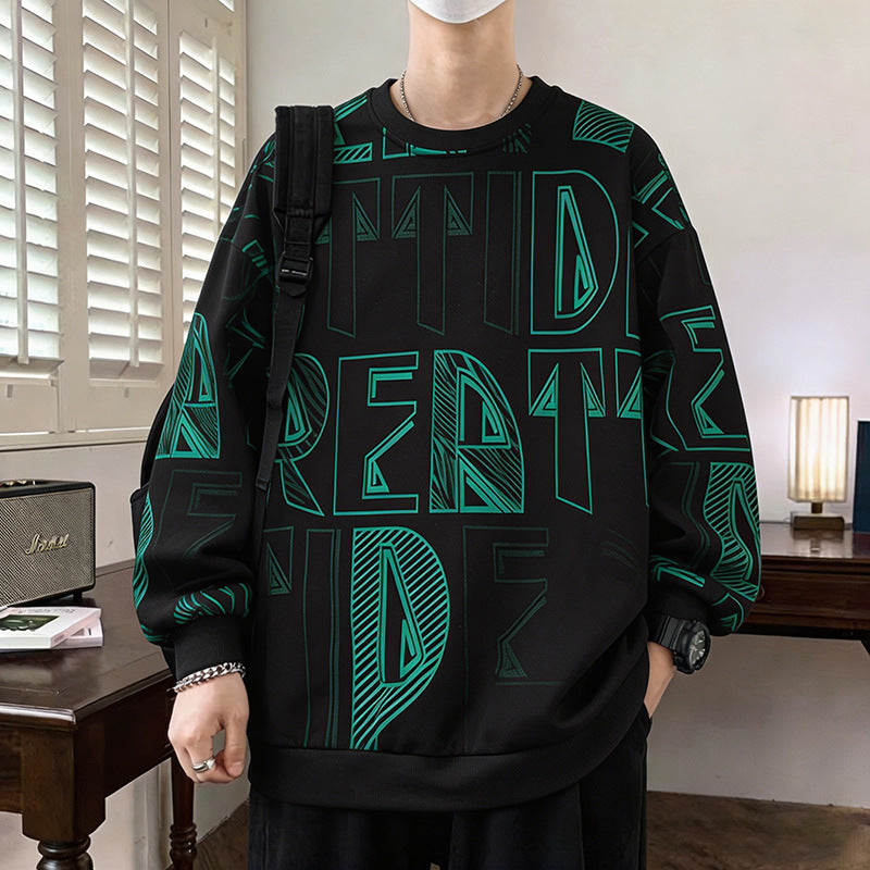 Men's Oversized Sweatshirt with large lettering print and ribbed hem Mune Fashion