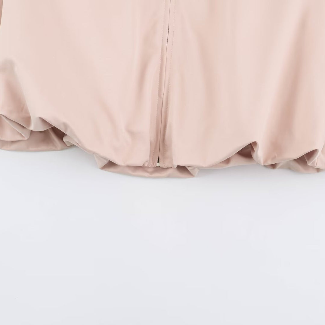 Women's Oversized Training Jacket with High Stand Collar, Raglan Sleeves, and Concealed Zipper Mune Fashion