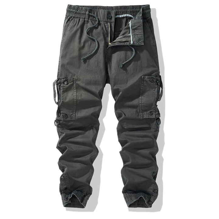 Men's cargo jogging pants with elastic waistband, zipper cargo pockets, and adjustable hem Mune Fashion