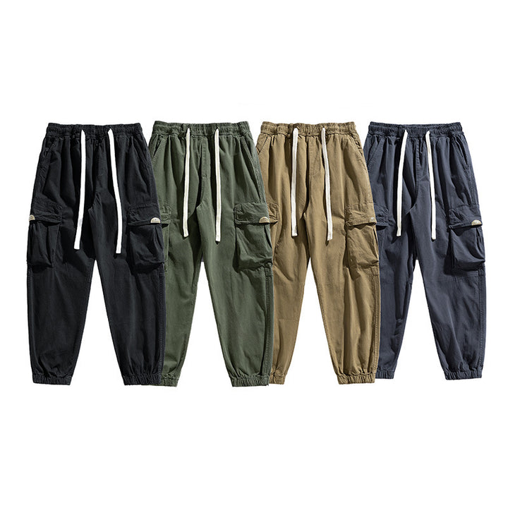 Herren Cargo-Jogger im Military-Style aus Baumwoll-Twill mit Tunnelzugbund und Mehrfachklappentaschen Mune Fashion