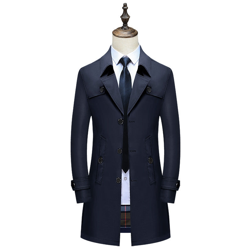 Men's Classic Trench Coat with Checked Lining and Weather Protection Mune Fashion