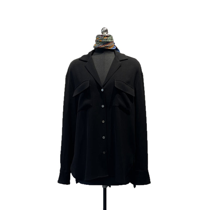 Women's Oversized Pocket Button-Up Shirt