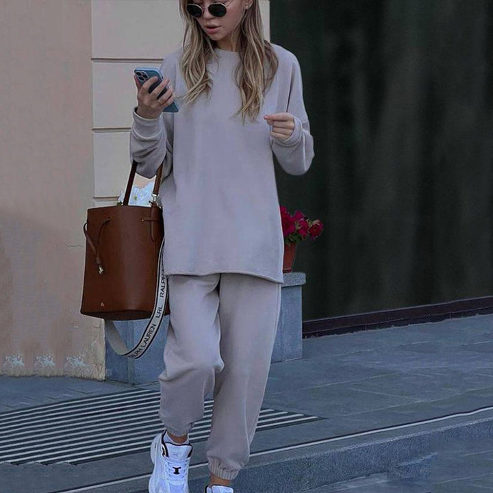 Women's cozy oversized sweatshirt and jogger set made from French Terry Mune Fashion