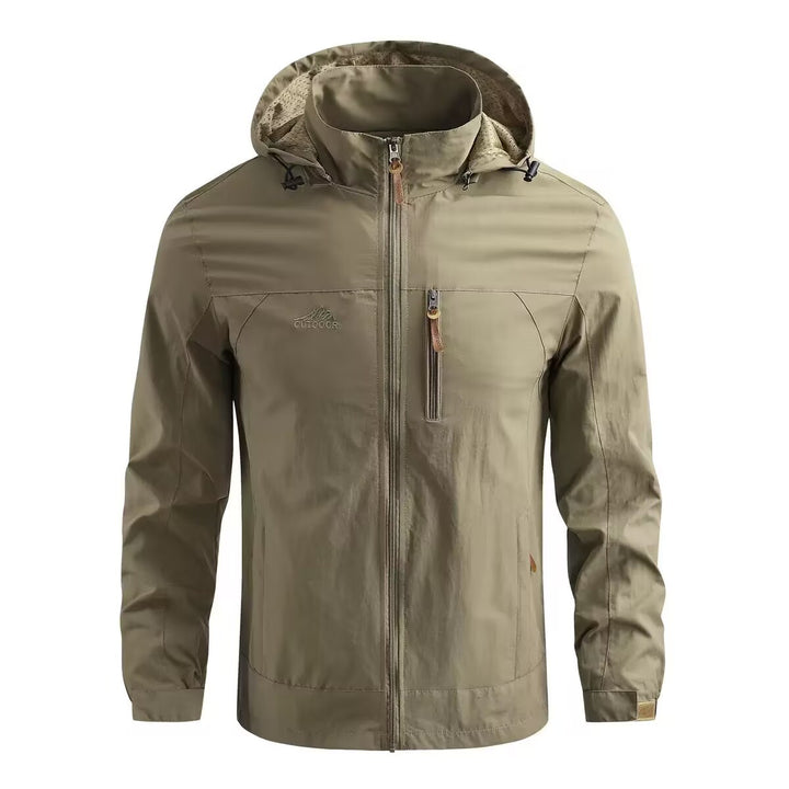Men's Lightweight Waterproof Rain Jacket with Hood and Chest Zip Mune Fashion