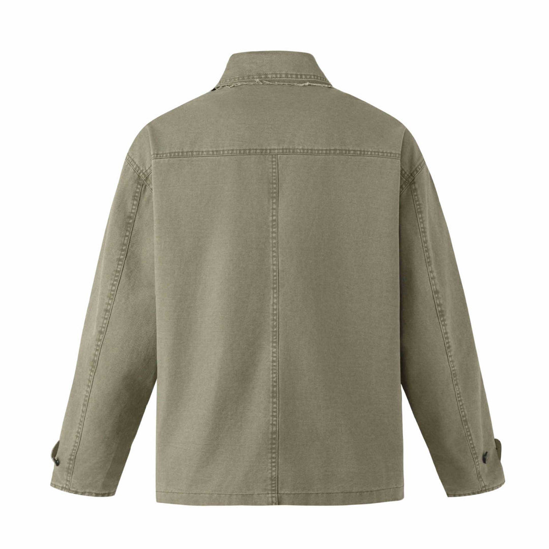 Unisex Robust Canvas Workwear Blouson with double button-free row, patch front pockets, and reinforced sleeves Mune Fashion