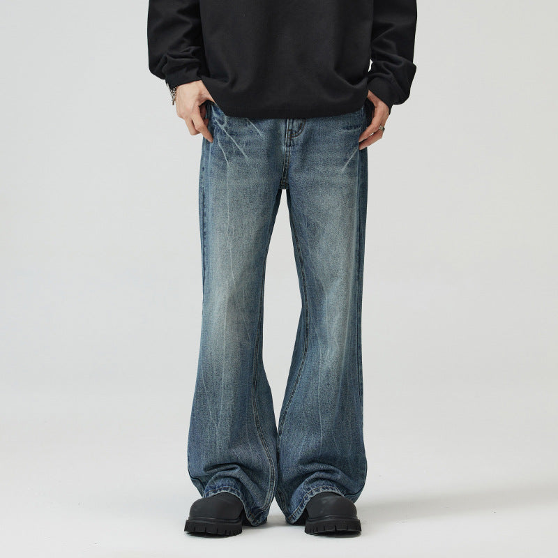 Men's Extra Wide Vintage Baggy Jeans with Drop Crotch and Wide Hem Mune Fashion