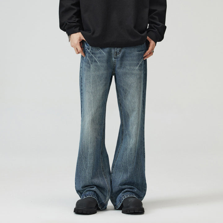 Men's Extra Wide Vintage Baggy Jeans with Drop Crotch and Wide Hem Mune Fashion