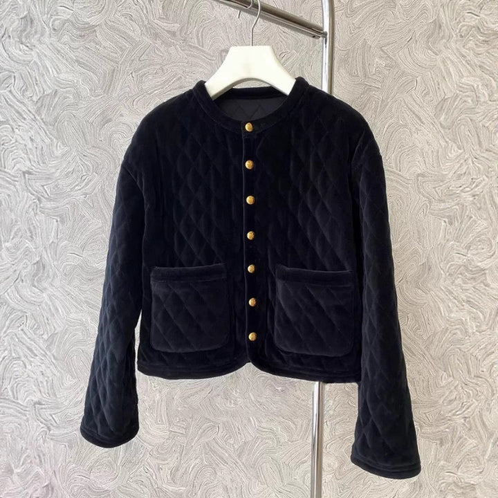 Ladies Fashion Padded Jacket with Button Details Mune Fashion