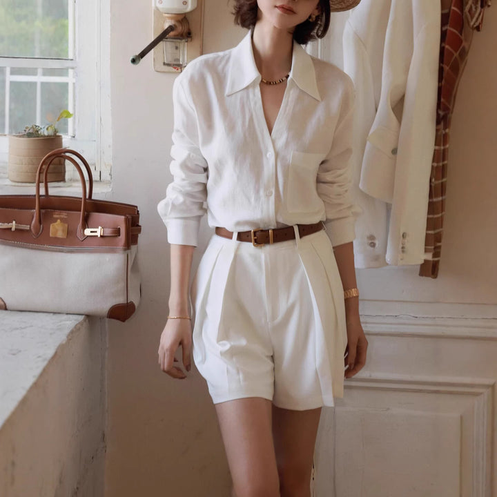 Women Stylish Linen Blouse Mune Fashion
