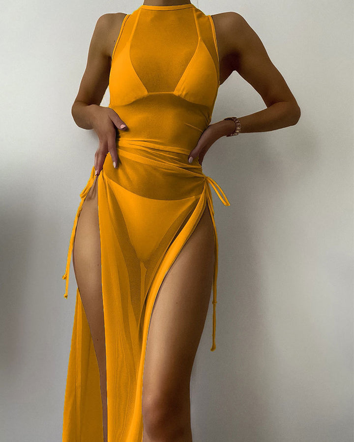 Women's beach dress with asymmetrical wrap design Mune Fashion