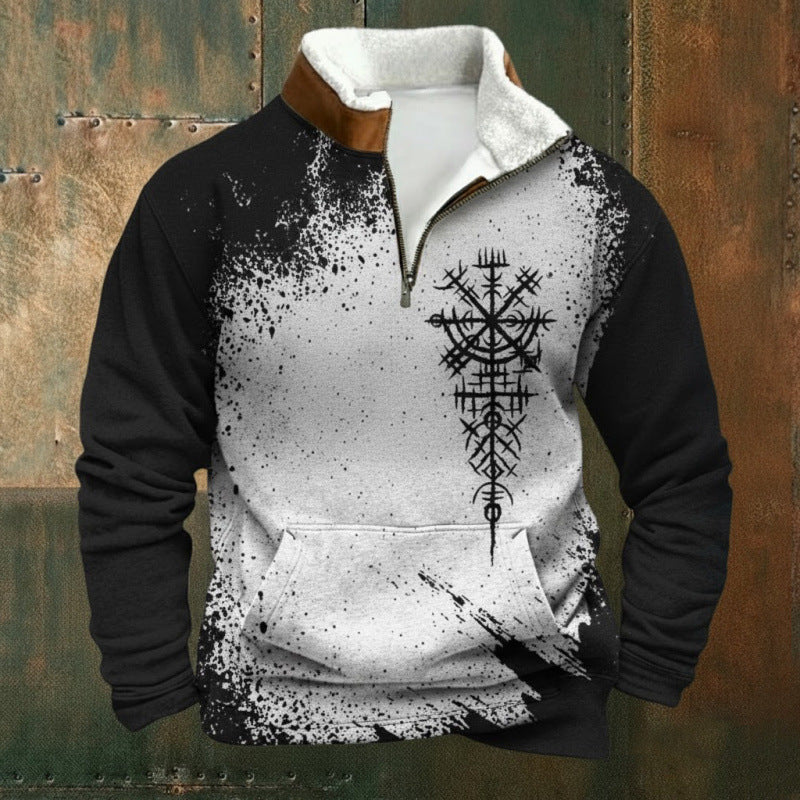 Men's Urban Fleece Pullover with Tree Motif Mune Fashion
