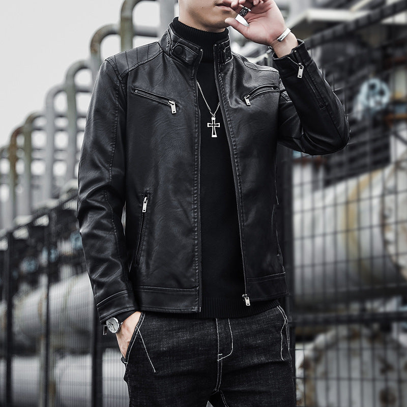 Men Stylish Faux Leather Jacket Mune Fashion