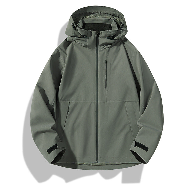 Men's Two-Layer Waterproof Outdoor Jacket with Hood, Welded Zippers and Contrast Panels Mune Fashion