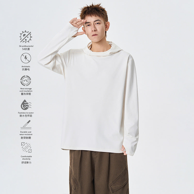 Herren Kapuzenpullover mit hohem Schalkragen aus technischem Stretchjersey Mune Fashion