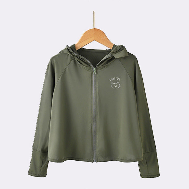 Women lightweight UV protection jacket with hood and zipper Mune Fashion