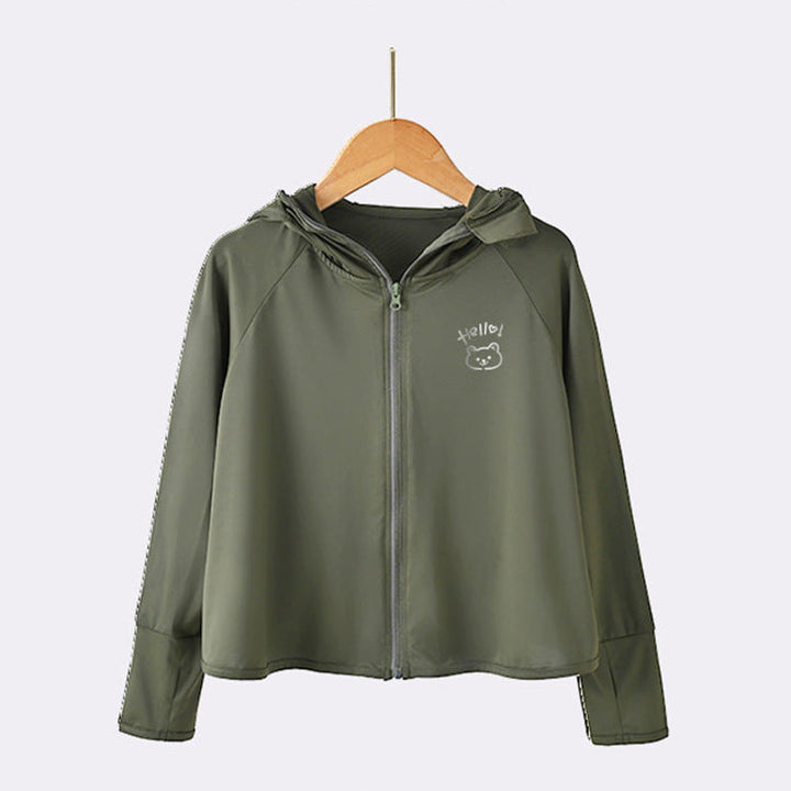 Women lightweight UV protection jacket with hood and zipper Mune Fashion