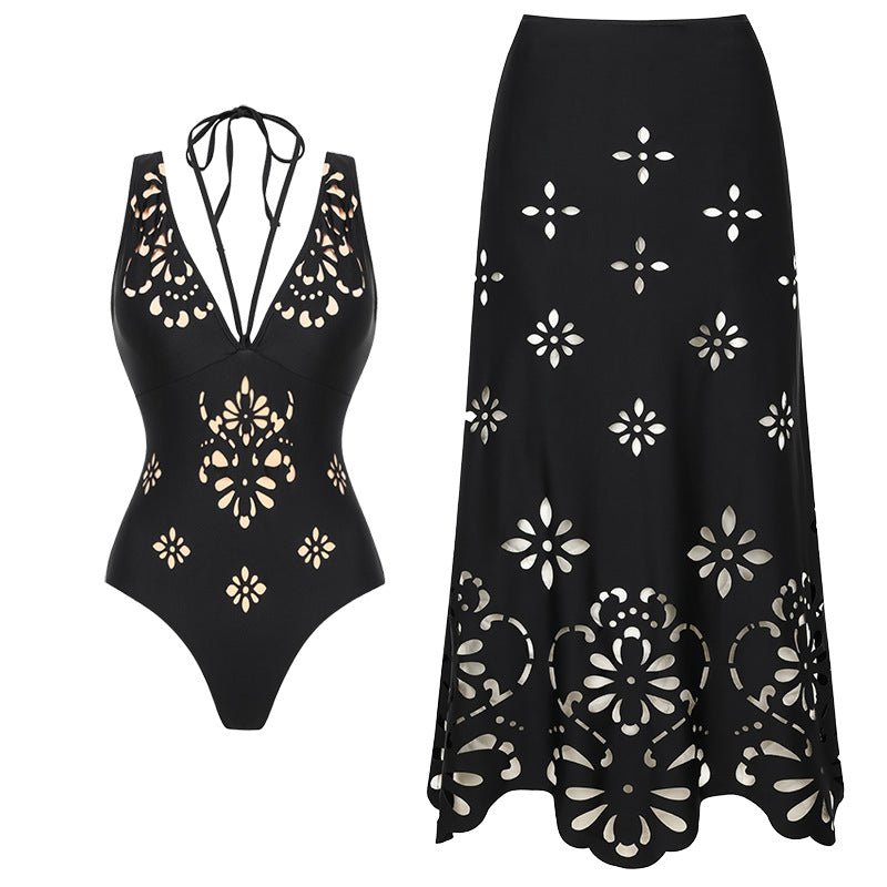 Women’s One-Piece Swimsuit with Elaborate Cut-Out Design Mune Fashion