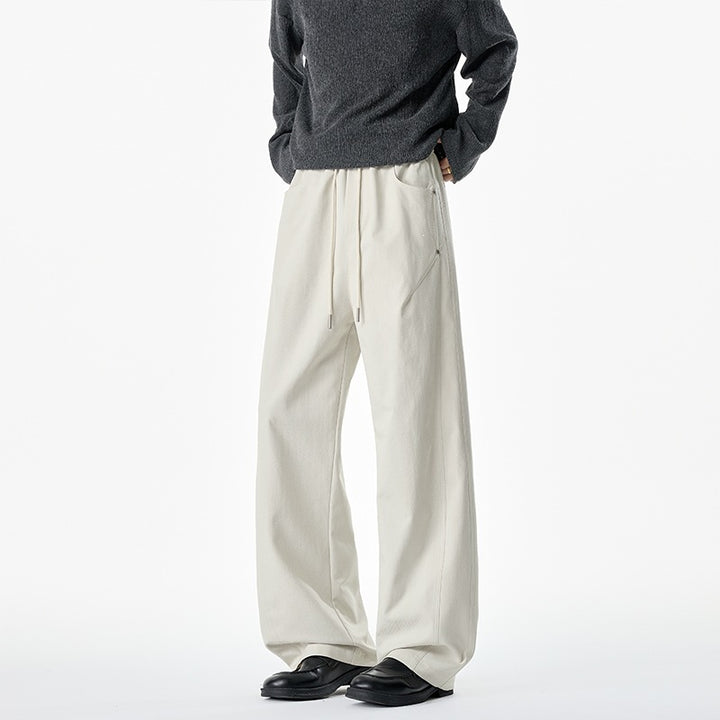 Ladies wide-cut lounge pants with drawstring, high waist and deep side pockets Mune Fashion