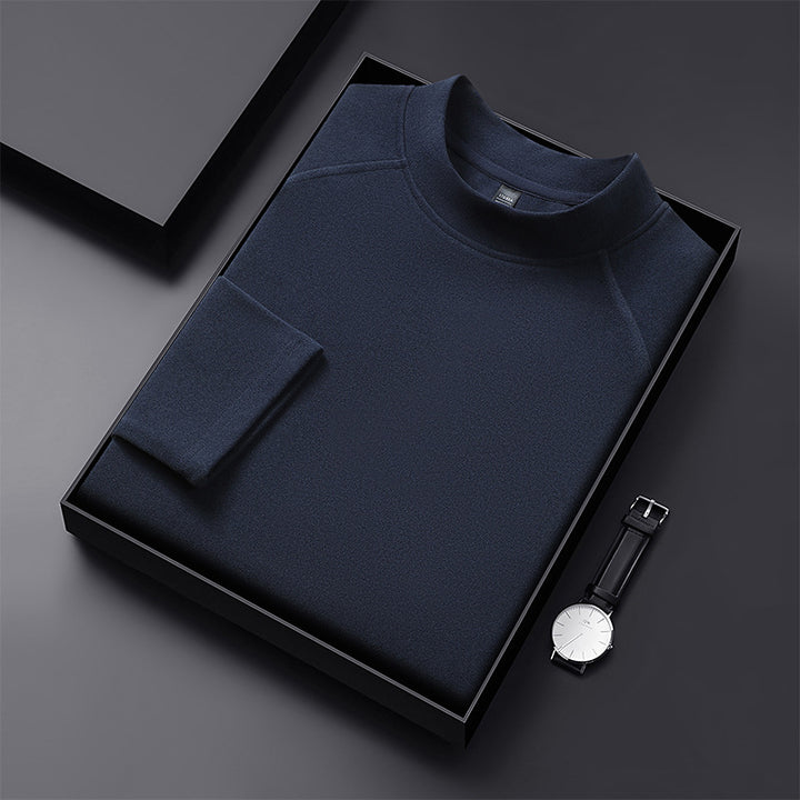 Men's Premium Mockneck Sweater made of fine wool blend with raglan sleeves Mune Fashion