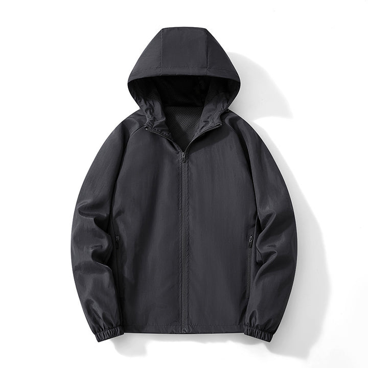 Men's Ultralight Hooded Windbreaker with Breathable Mesh Lining and Concealed Zipper Mune Fashion