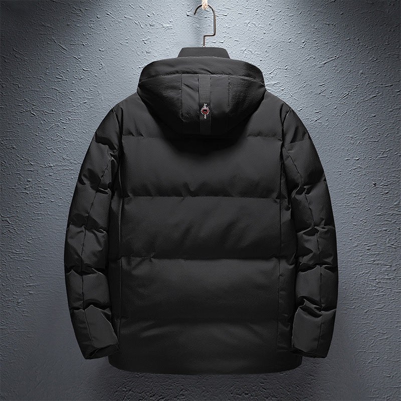 Men's Padded Short Parka with Hood, Water-Repellent Surface and Utility Pockets Mune Fashion