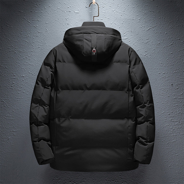 Men's Padded Short Parka with Hood, Water-Repellent Surface and Utility Pockets Mune Fashion