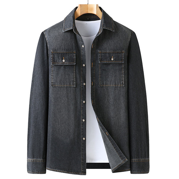 Men's denim shirt with chest flap pockets and Kent collar Mune Fashion
