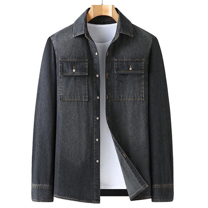 Men's denim shirt with chest flap pockets and Kent collar Mune Fashion