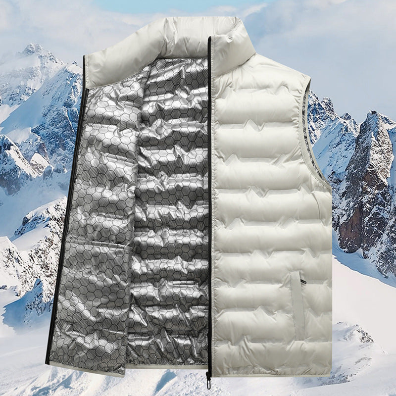 Men's nano thermal quilted vest with reflective heat reflex inner lining and stand-up collar Mune Fashion