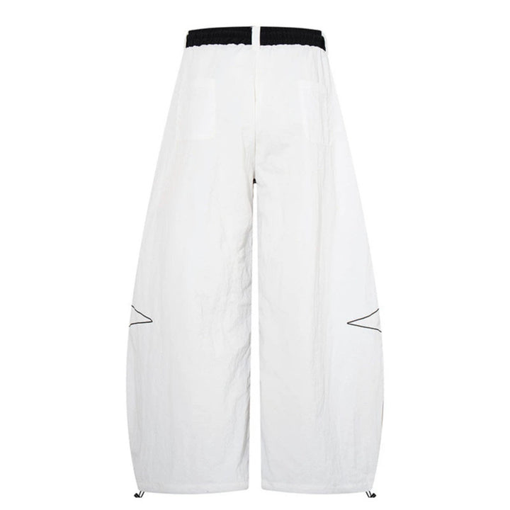 Women's Extra Wide Palazzo Pants with Drawstring Waistband, Side Star Print and Contrast Zipper Mune Fashion