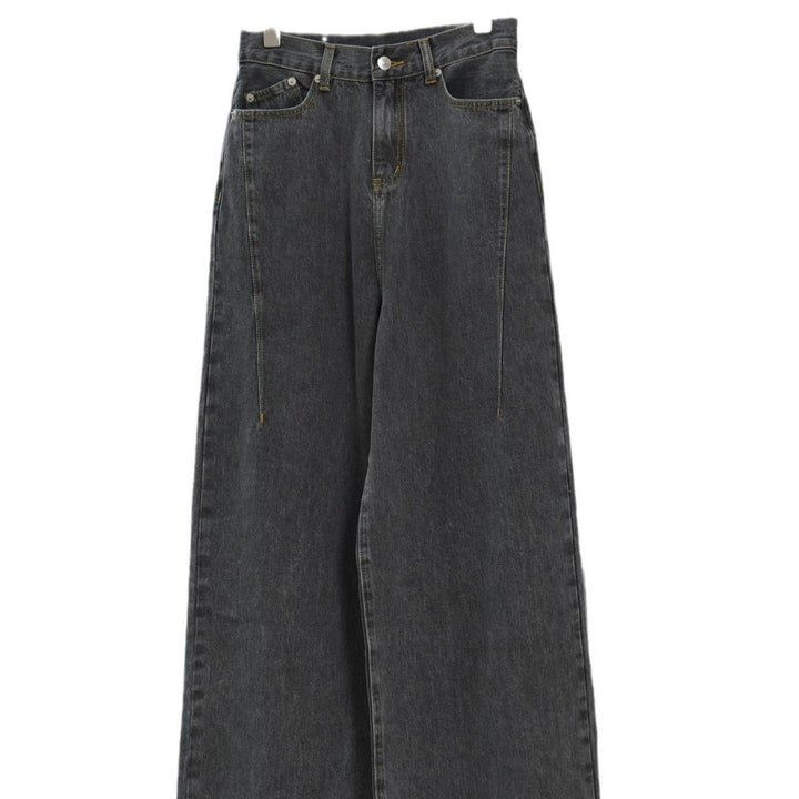 Women Extra Wide High-Waist Denim Baggy Culotte with Deep Crotch and Light Vintage Wash Mune Fashion