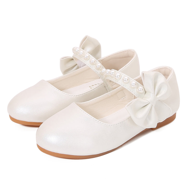 Girls Ballerina Shoes with Pearls and Bows Mune Fashion