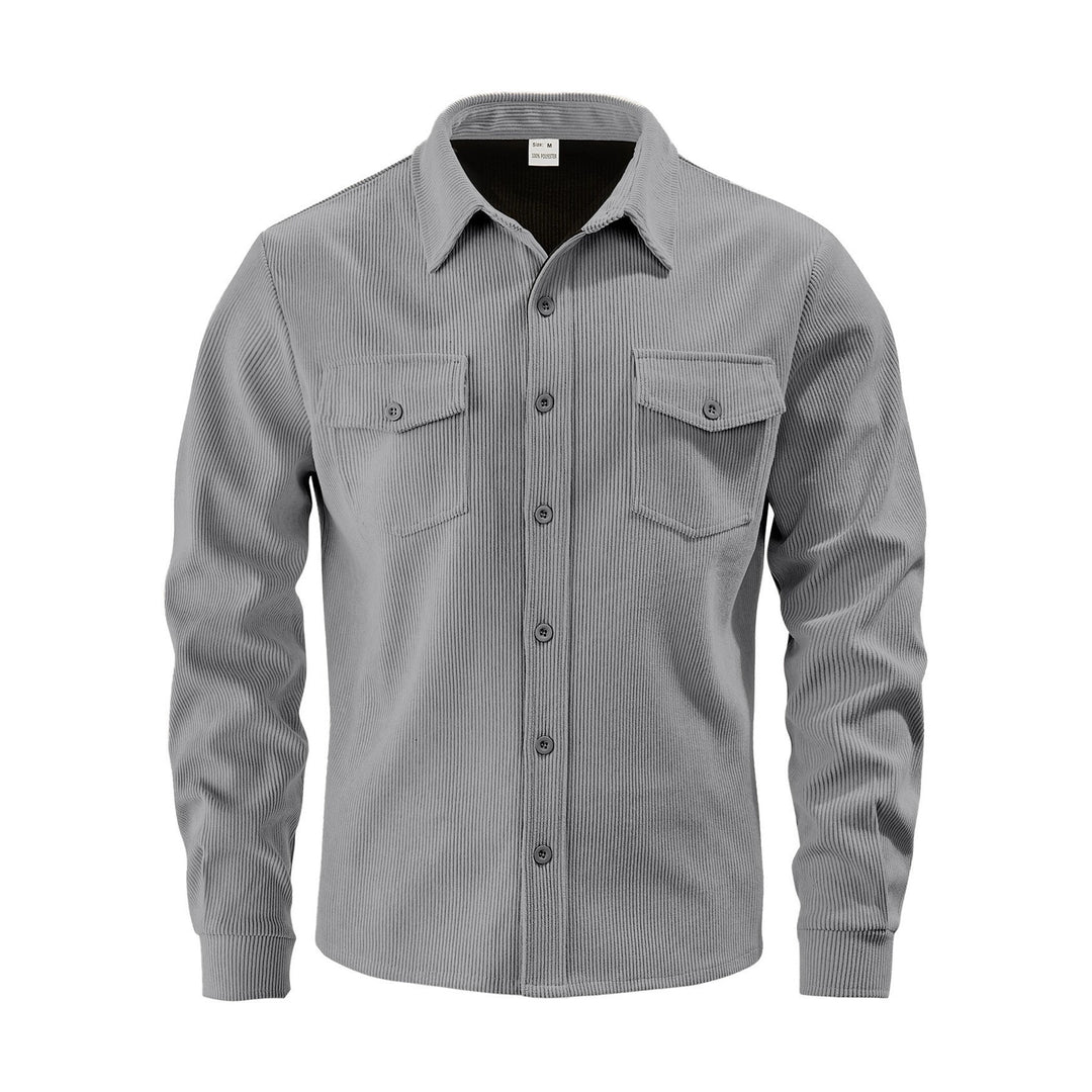 Men's cord shirt jacket made of wide corduroy with flap pockets and shirt collar Mune Fashion