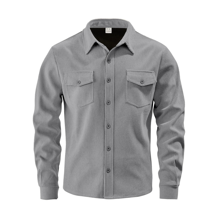 Men's cord shirt jacket made of wide corduroy with flap pockets and shirt collar Mune Fashion